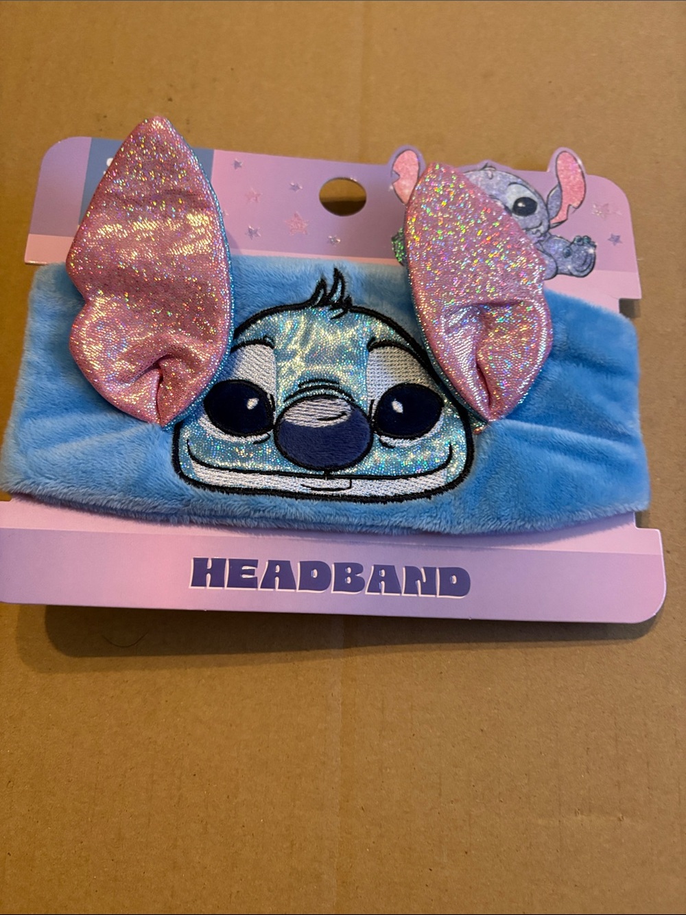 Primark Blue Plush Headband with Pink Sparkle Ears